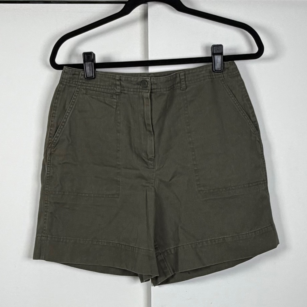 Petite Sophisticate Womens Olive Green Utility Cargo Shorts Sz 8 Cotton SS